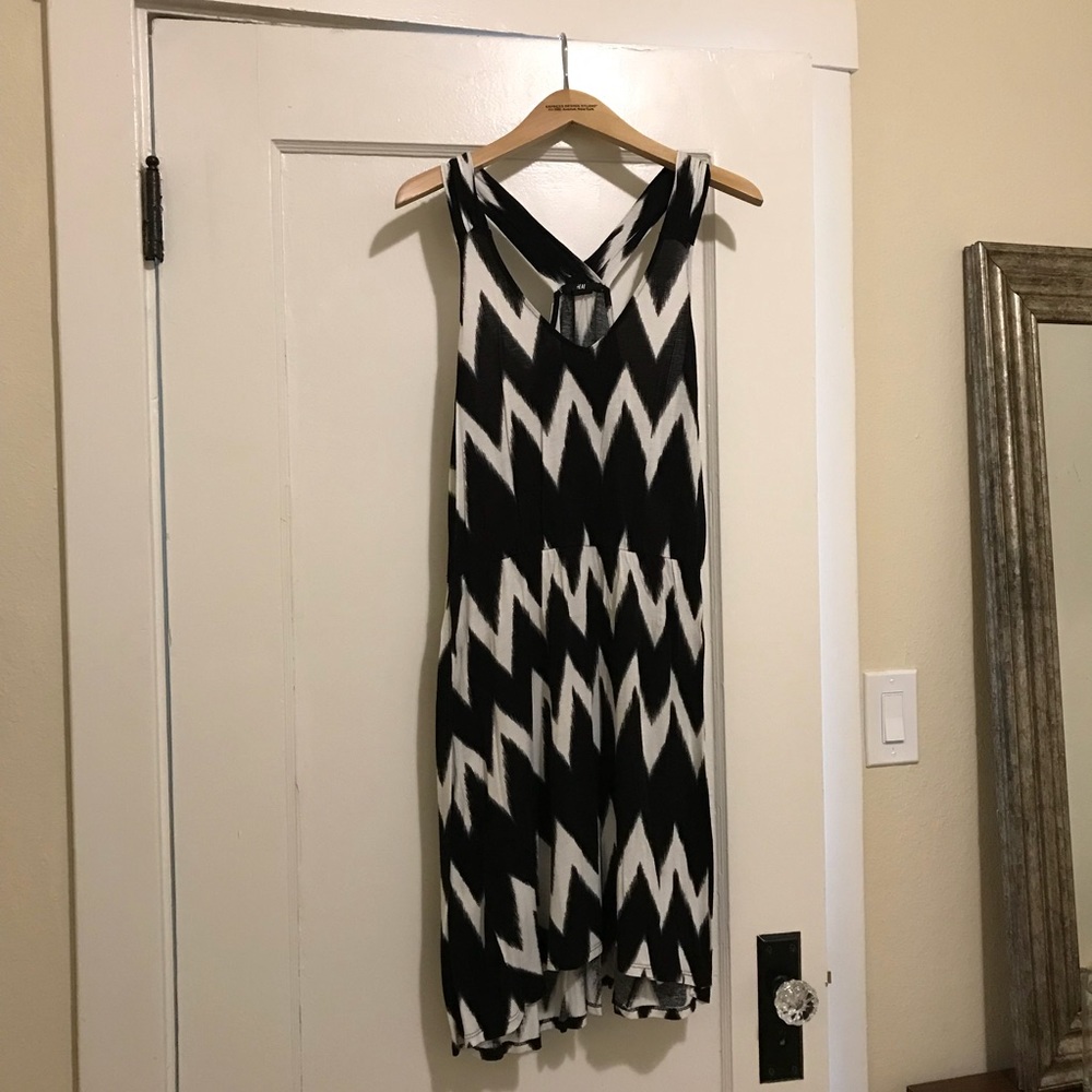 H&M Black and White Racerback Dress